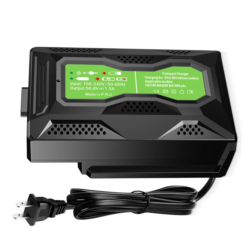 

Compatible with For EGO 56V Battery CH3200 CH5500 CH2800D CH2100 Replace for EGO 56V Charger Portable Mini Charger with US Plug