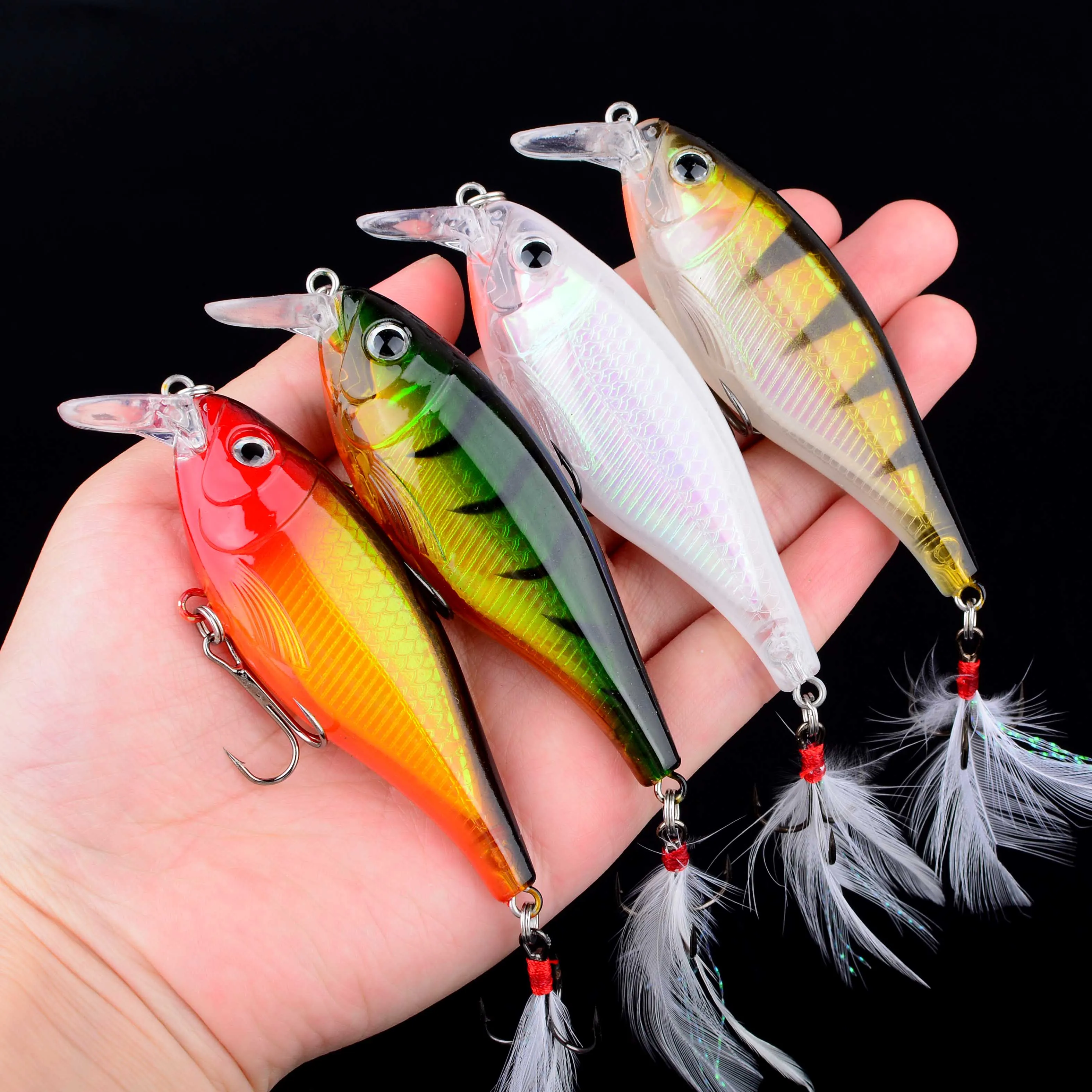 8 Uds señuelo de pesca Minnow Wobbler señuelo Jerkbait Swimbait cebo duro Artificial cebo para trucha pesca en el océano cebo de lubina - imagen 5