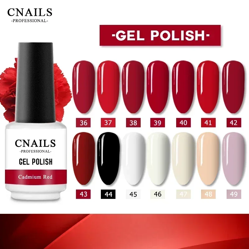 

CNails Nail Polish Noble Red Poly Nail Gel UV Multi-Use Top Semi Permanent Soak Off Hybrid Nail Varnish Red Series 8ml