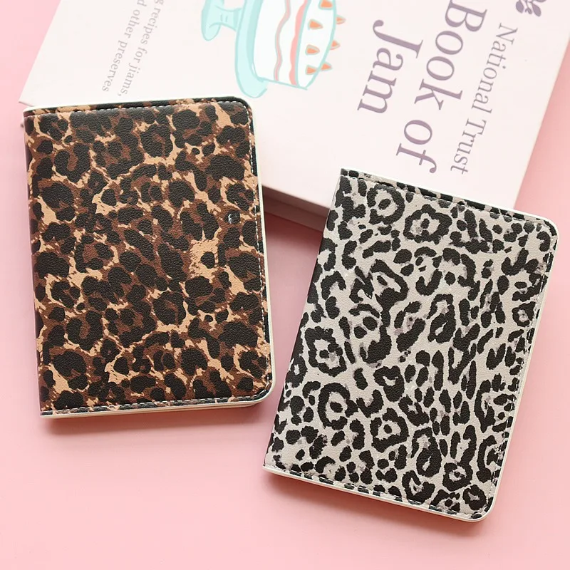 

Leopard Print PU Leather Passport Cover Women ID Card Holder Travel Ticket Passport Holder Organizer Case