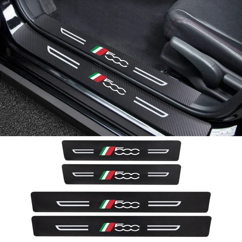 Car Door Edge Protector Stickers for Fiat 500 Auto Door Sill Stirps Anti Scratch Trunk Bumper Film Threshold Guards Decals