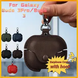 For Samsung Buds 3 Pro Case Business Leather Earphone Cases Earphone Protective Case Cover With Hook For Samsung Buds 3