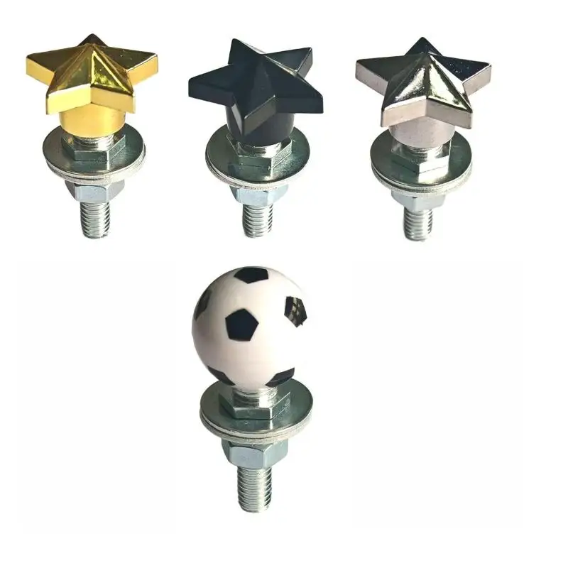~4Pcs DIY Decoration Motorcycle Bike Plastic Eyeball Football Pentagram License Plate Bolt On Screw On Frame Nut