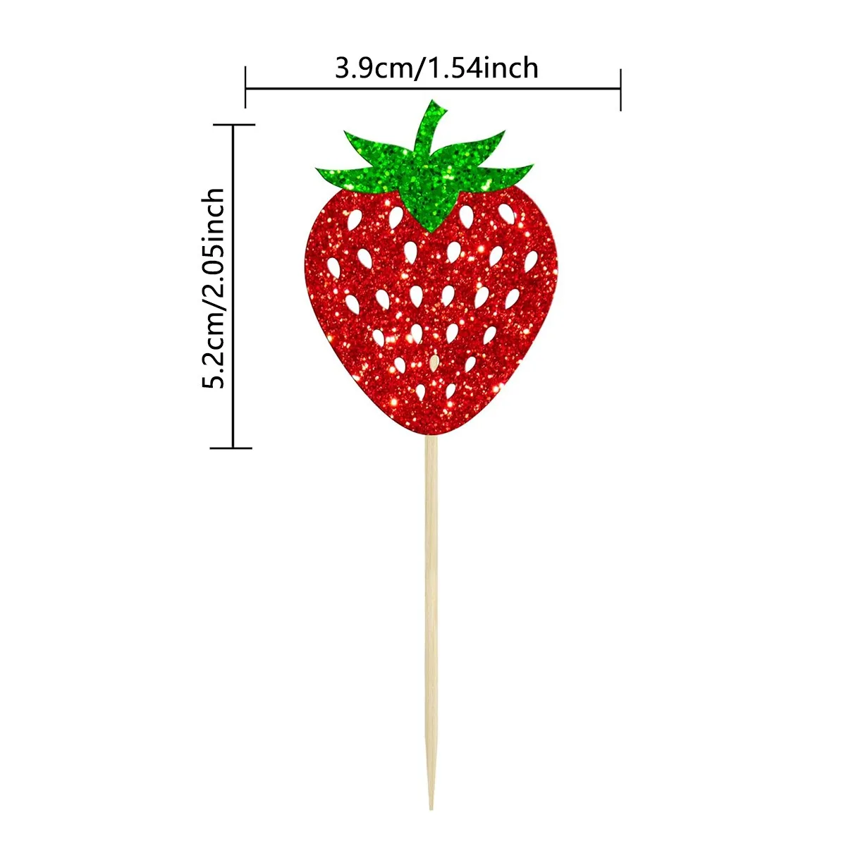24 Stück Obst-Kuchenaufsätze Sommer-Thema Kuchendekoration Zitrone Erdbeere Kirsche Cupcake-Topper Hochzeit Geburtstag Cupcake-Deko – Detail 6