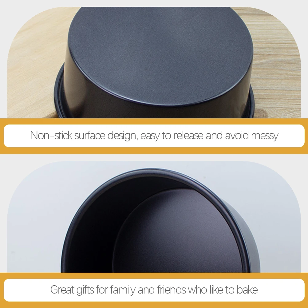 

6 Inch Round Cake Pan Non Stick Aluminum Alloy Mold Baking Bread Pan Smooth Surface Easy Demold Kitchen Use