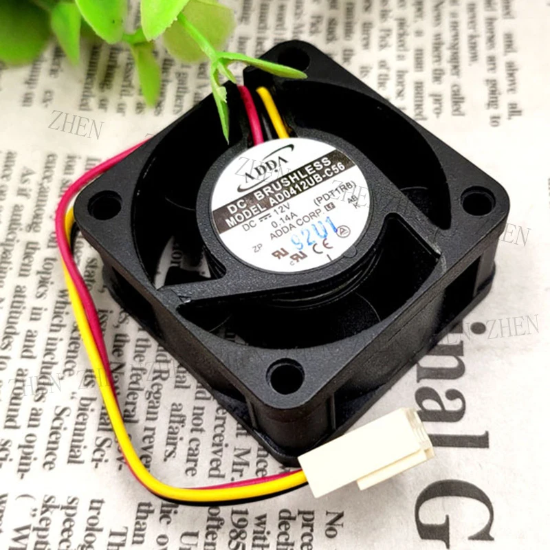 S New for ADDA AD0412UB-C56 DC12V 0.14A 3-Wire Cooling Fan#QW