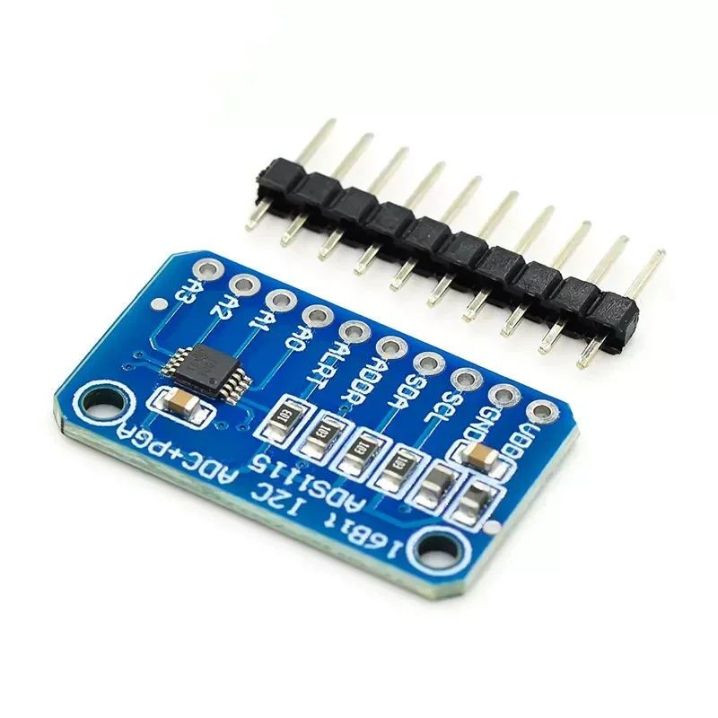 Módulo Conversor Analógico-para-Digital com Amplificador de Ganho Programável, ADS1115, 16 Bit, I2C, 2.0V a 5.5V, para Arduino RP, 1 a 10Pcs