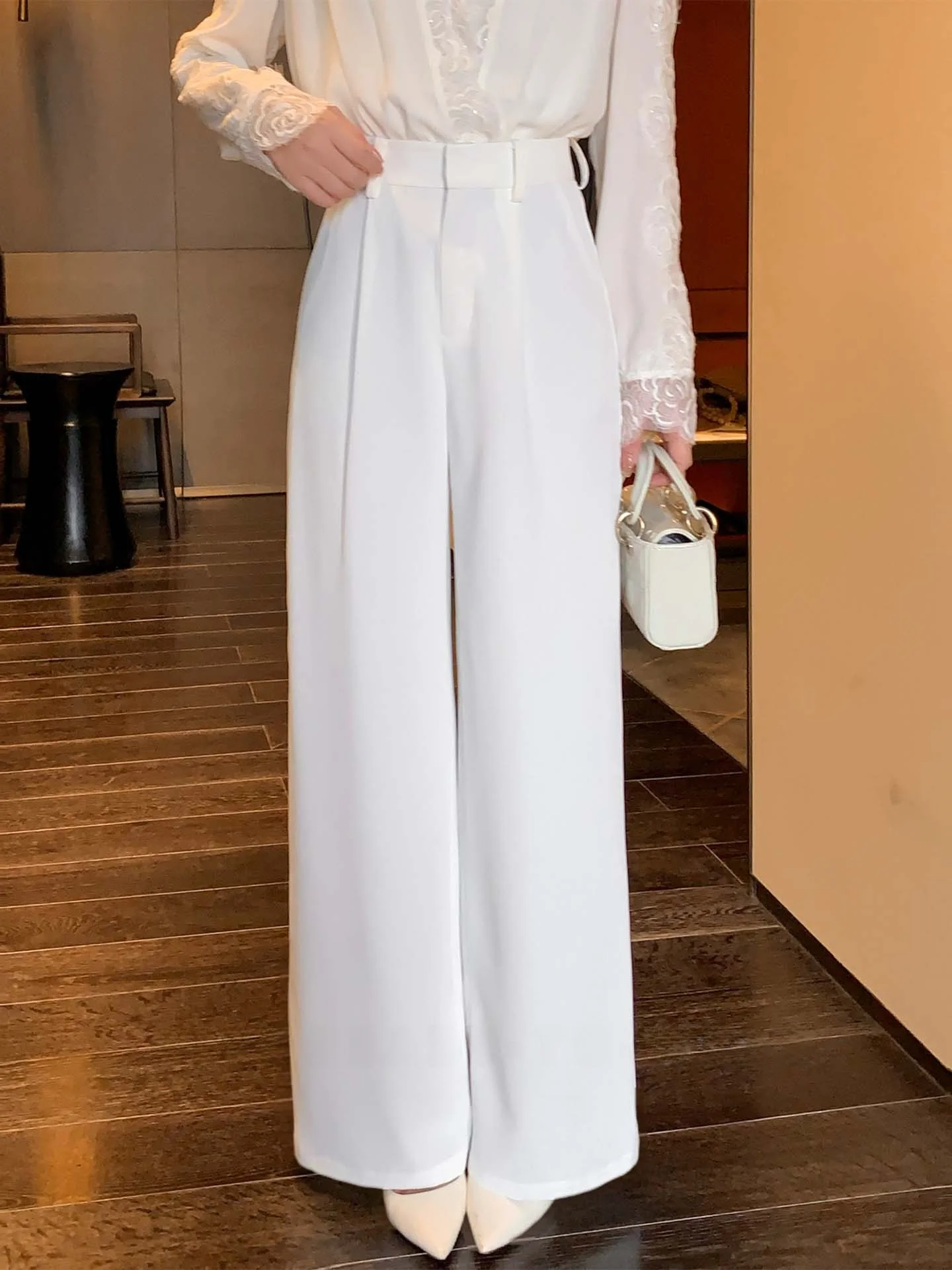 

Элегантные женские брюки с высокой талией и широкими штанинами Moon Rose, повседневные, весна 2026, утягивающие, универсальные, модные