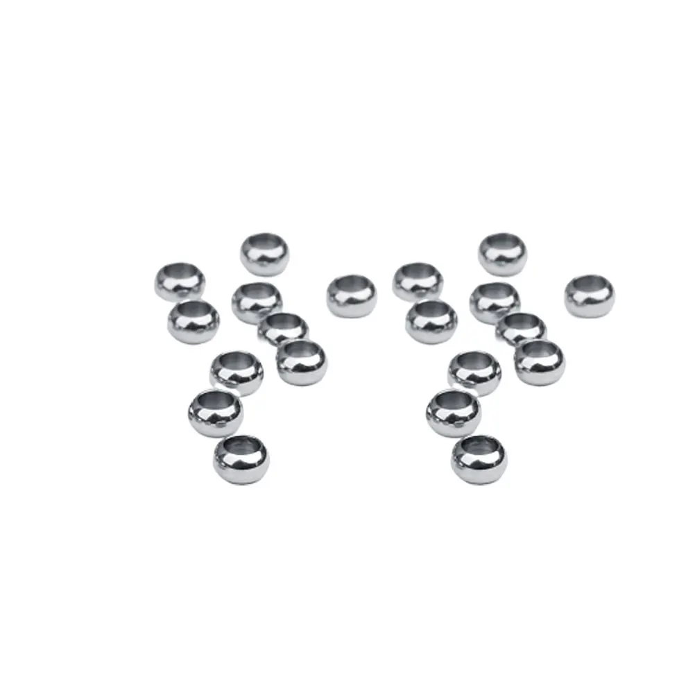 

20 Pcs Large Hole Beads Jewelry Making Craft Creative Accessories Round Stainless Steel