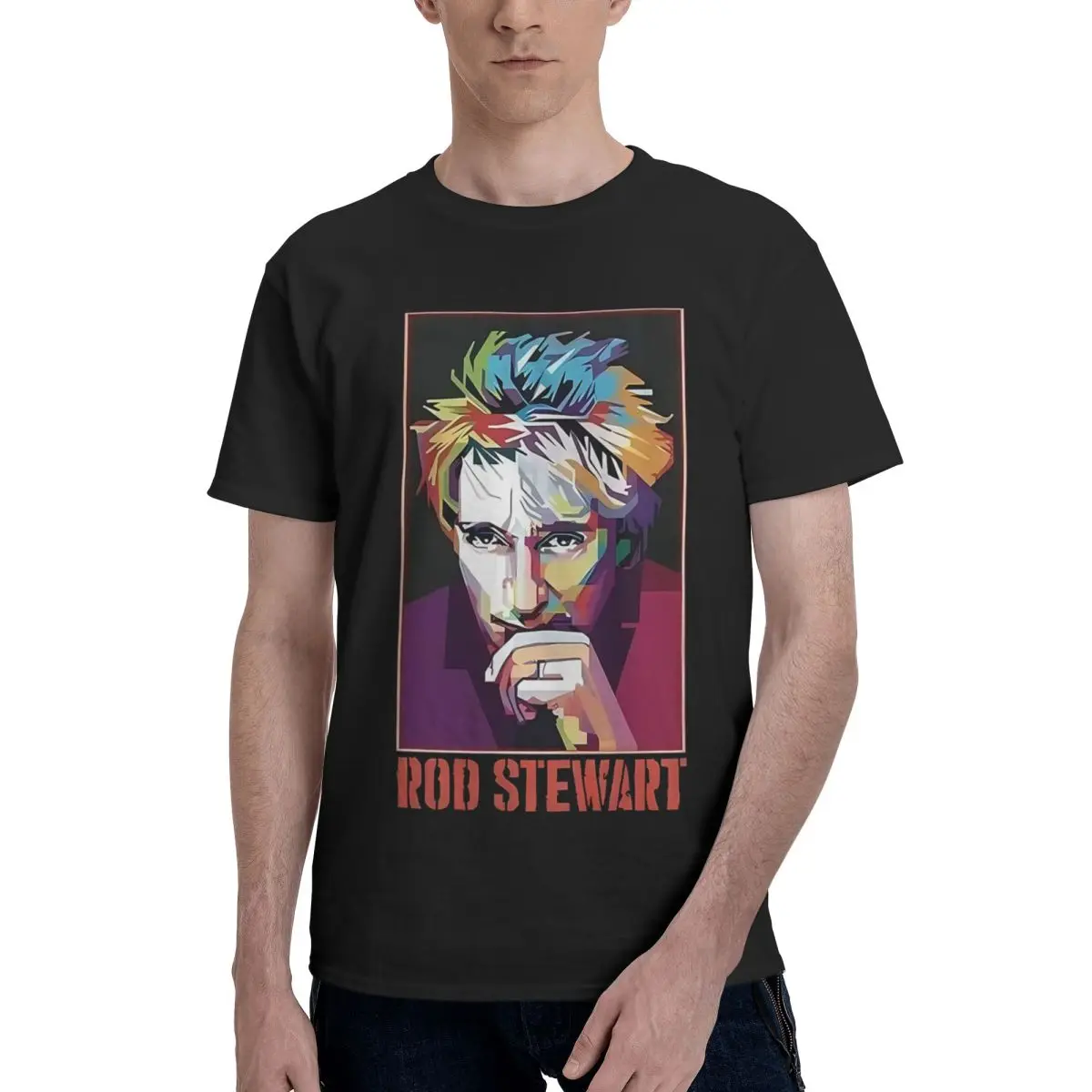 

Rod Stewart Graphic 100% Cotton Casual Breathable Confortable Clothes High End Men's Clothing Men's Shirt