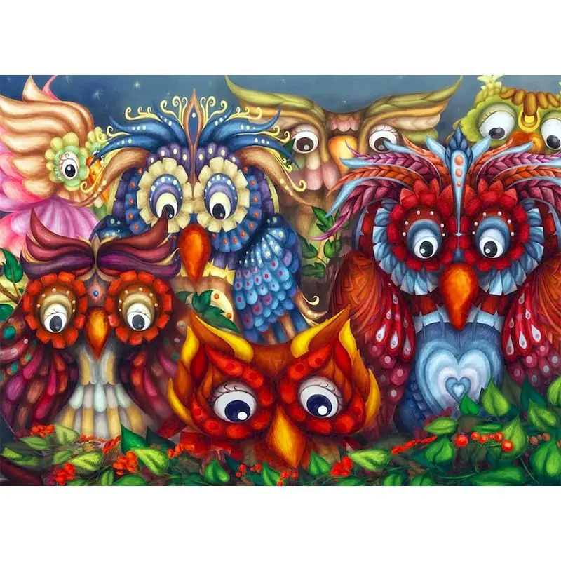 

GATYZTORY Acrylic Painting By Numbers Frame Red Owl Coloring By Numbers Wall Decoration Paint Kit Halloween Decoration Gift