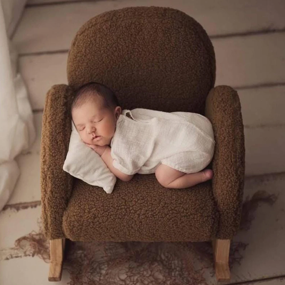 Minimalist White Linen Newborn Photography Romper Short Sleeve Baby Photo Outfit Infant Photoshoot Prop Soft Lightweight Costume