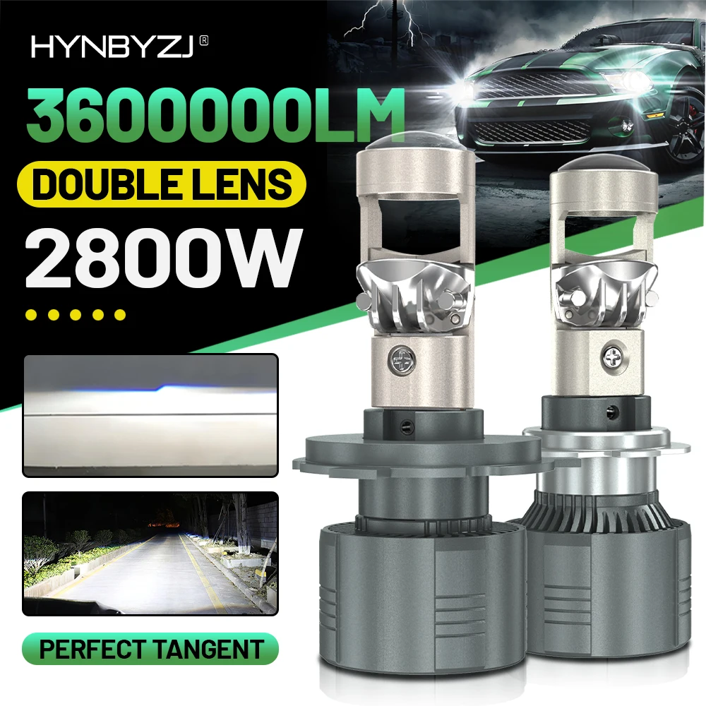 

2800W H4 H7 H11 LED Car Headlight Mini Projector Lens H8 H9 9005 9006 3600000LM Auto High Low Beam Canbus Bulb for Cars 12V 24V