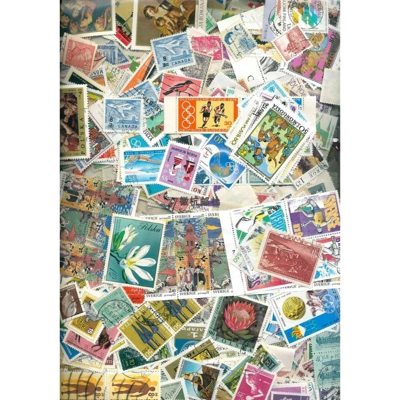 1000 Pcs Stamps Different Country Real Used Stamps for Scrapbooking Multiple Themes Vintage Postage Stamps