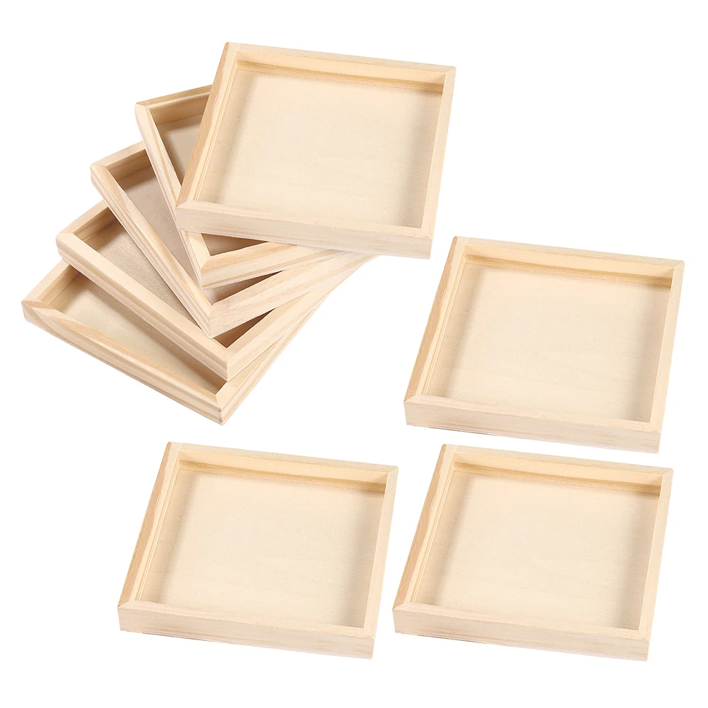 

8pcs 3D Puzzle Tray Wooden Serving Platter With Handles Unique Design Spatial Imagination Family Bonding Portable Wood Storage