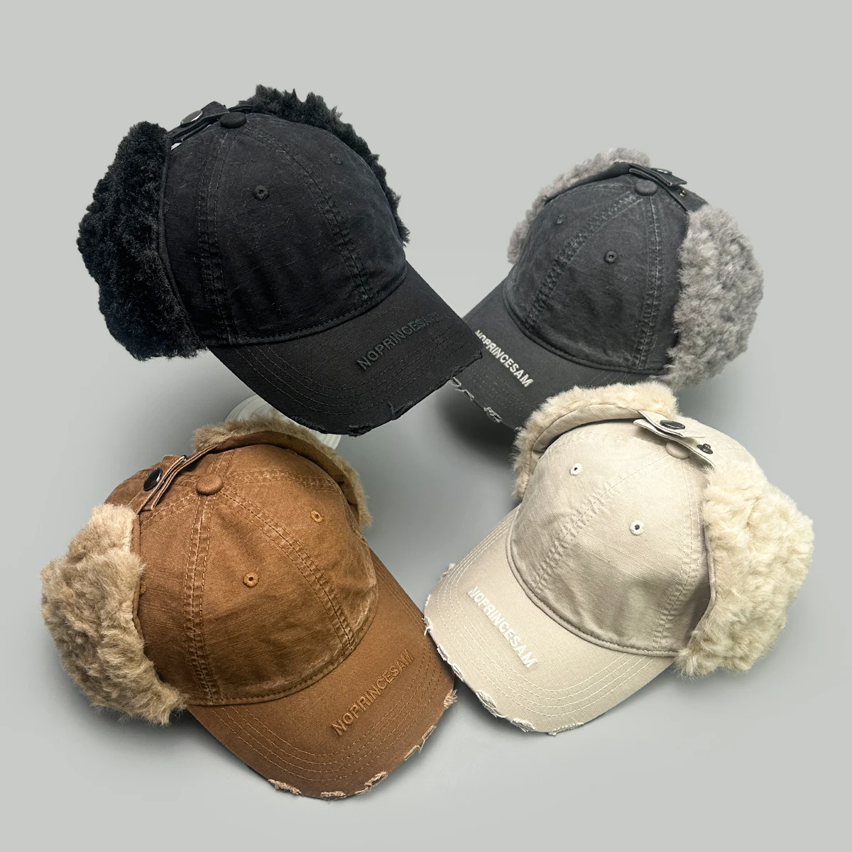 

Personal Broken Style Letter Embroidery Baseball Hats New Men Women Sunshade Retro Warm Outdoor Versatile Casual ins Bomber Caps