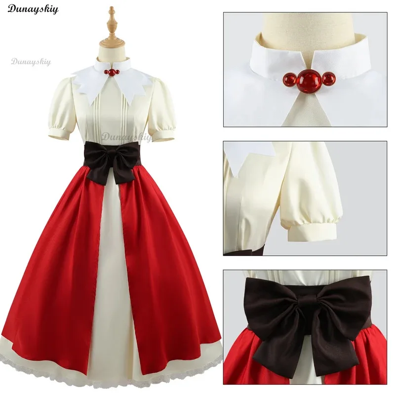

asdh8@Anime Cardcaptor sakura KINOMOTO Cosplay Costume wig Women Red Lolita Dress Waistband Halloween Roleplay PropsC