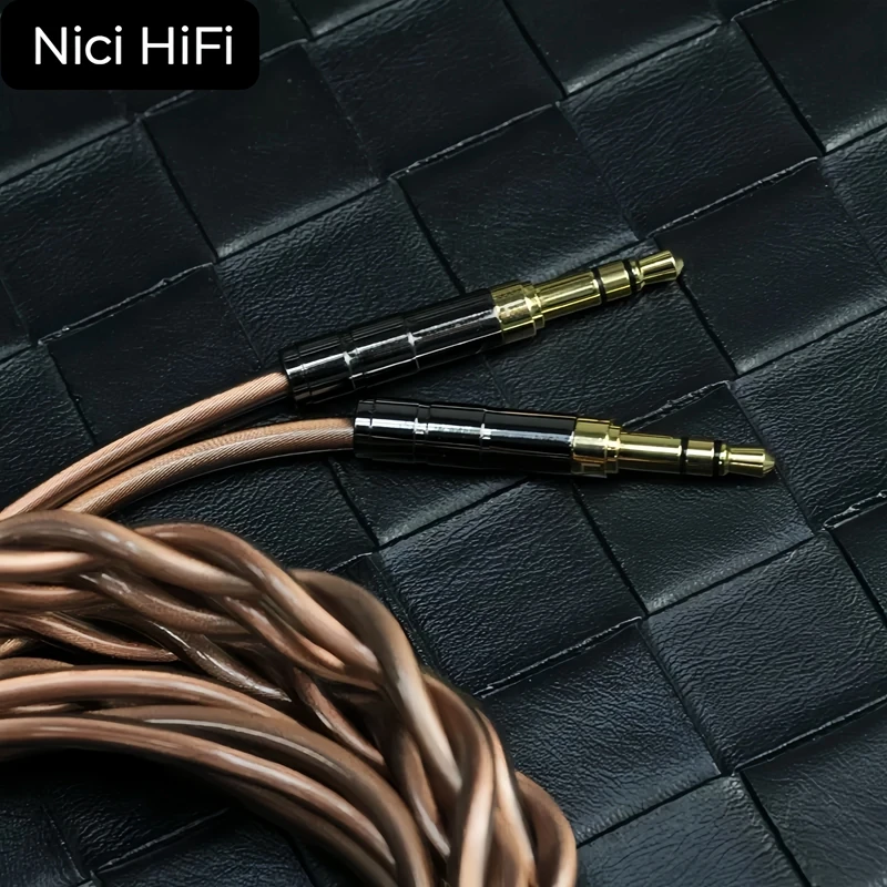 Nici HiFi-20 cabo de fone de ouvido de 2 pólos 1 a 2 jack duplo 3.5/2.5/4.4mm cabo balanceado banhado a prata cabo de substituição de atualização de cobre