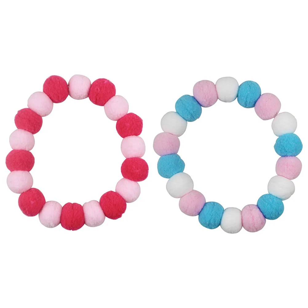 

2pcs Pet Cat Dog Collar with Pompom Puppy Kitten Necklace Birthday Gift Custom Small Pet Neck Chain Accessory