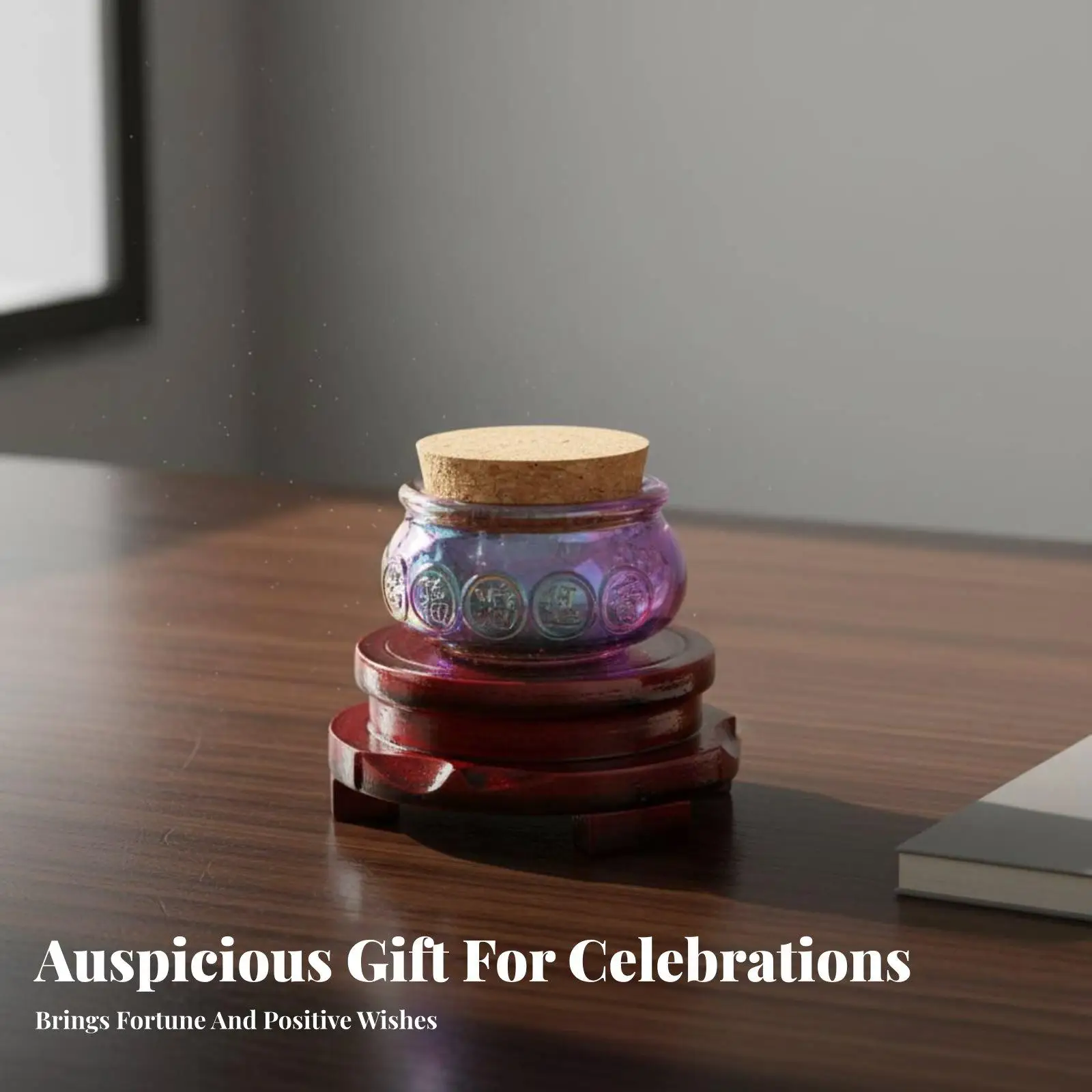 Thick Glass Jewelry Jar with Cork Lid for Beads Storage and Keepsake Display Elegant Gift Box Ready for Housewarming Present