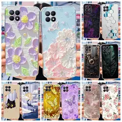 For Realme 8i Case RMX3151 Silicone Cover Fashion Flower Butterfly Clear TPU Coque Soft Funda For Realme8i 8 i Shockproof Bumper