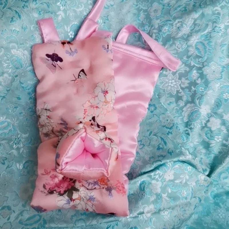 Man Sexy Floral Silky Touch T-back Lace Up Tanga Briefs Thick Puffy Panties FKK Private Party Handmade Costume BF Thong panty