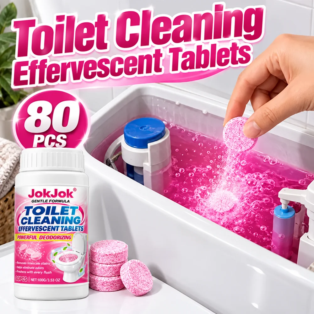 Toilet Bowl Cleaner Effervescent Tablets — Instant; Dissolves Urine Stains & Scale; Whitens & Deodorizes; for Bowl, Rim & Drain.