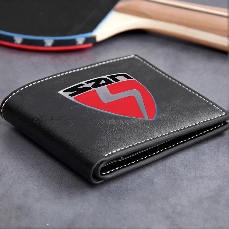 SZN Premium PU Leather Wallet Men's Compact Design Lightweight Durable Business Style Shield Logo Embossed