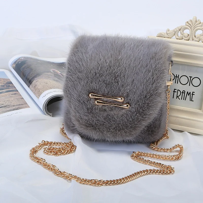 Bolso de cuero de visón auténtico, bandolera para mujer, bolso para teléfono móvil, bolso de hombro para mujer, bolso cruzado para mujer, bolso de mano para mujer