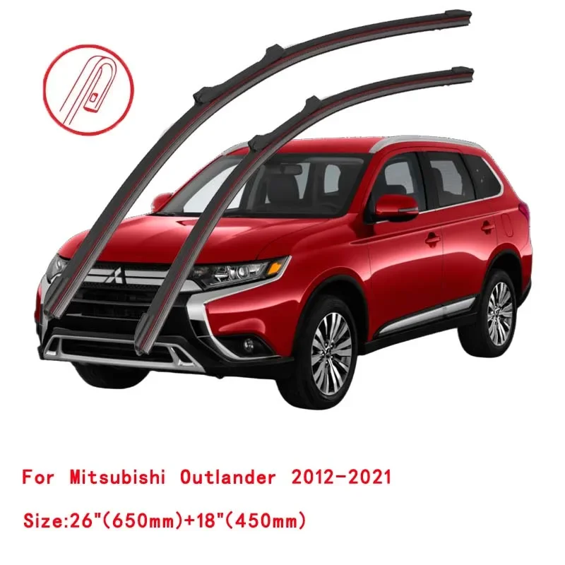 For Mitsubishi Outlander Airtrek SUV CU ZE CW ZG ZH GG GF ZJ ZK GN ZM 2001 2006 2012 2018 2020 2022 Double Rubber Wiper Blades