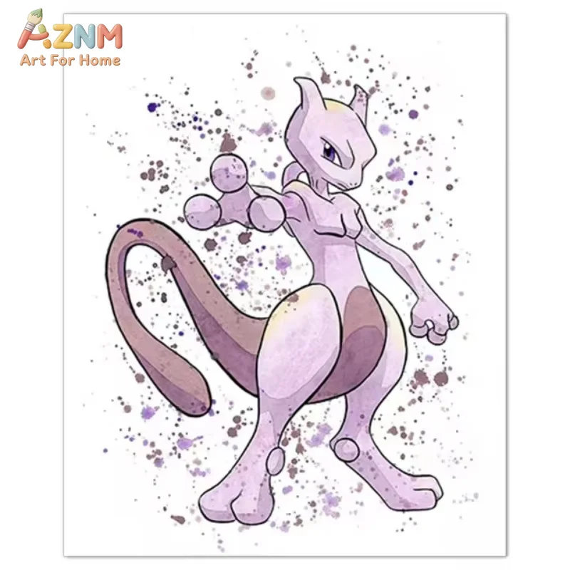 1PC ，Anime Pokemon Canvas Painting Bulbasaur Squirtle Poster and Print Watercolor Wall Art Picture Home Decor Kids Gifts view 5