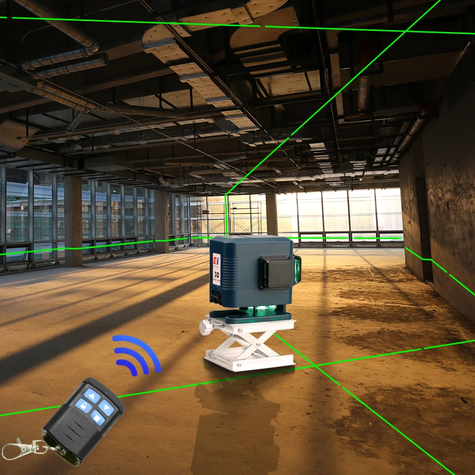 Imagem -06 - Kaitian-nível Verde da Linha Laser 3d Auto-nivelamento 360 Base Rotativa Plataforma de Elevação Suporte Ímã 12 Linhas