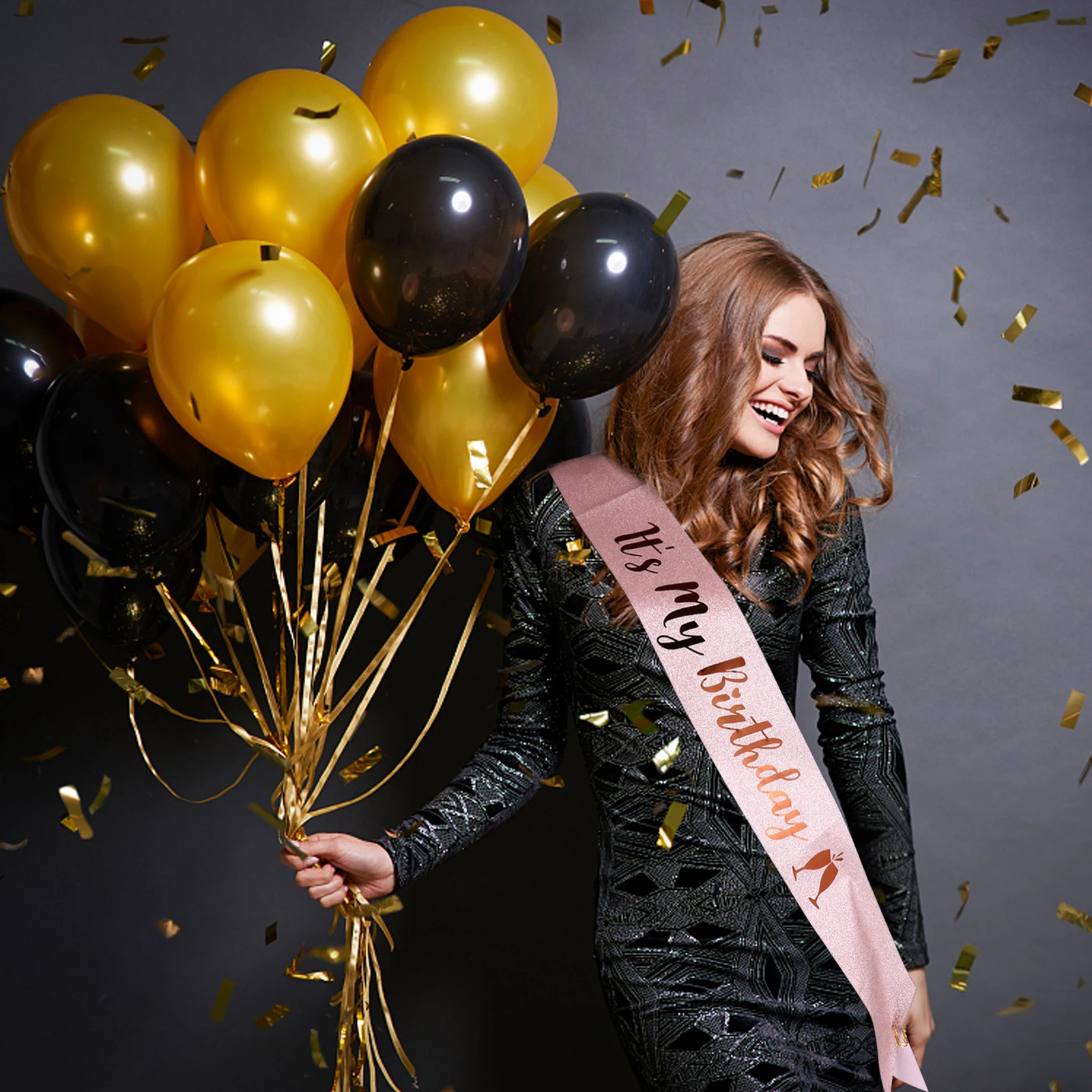 

1Pcs Birthday Party Etiquette Shoulder Sash Glitter Cloth Celebration Accessory It's My Birthday Theme Wearable