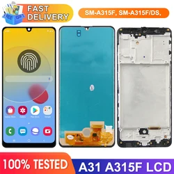 A31 A315 SM-A315F/DS A315G/DS Display Screen with Frame, for Samsung Galaxy A31 Lcd Display Touch Screen Digitizer Replacement