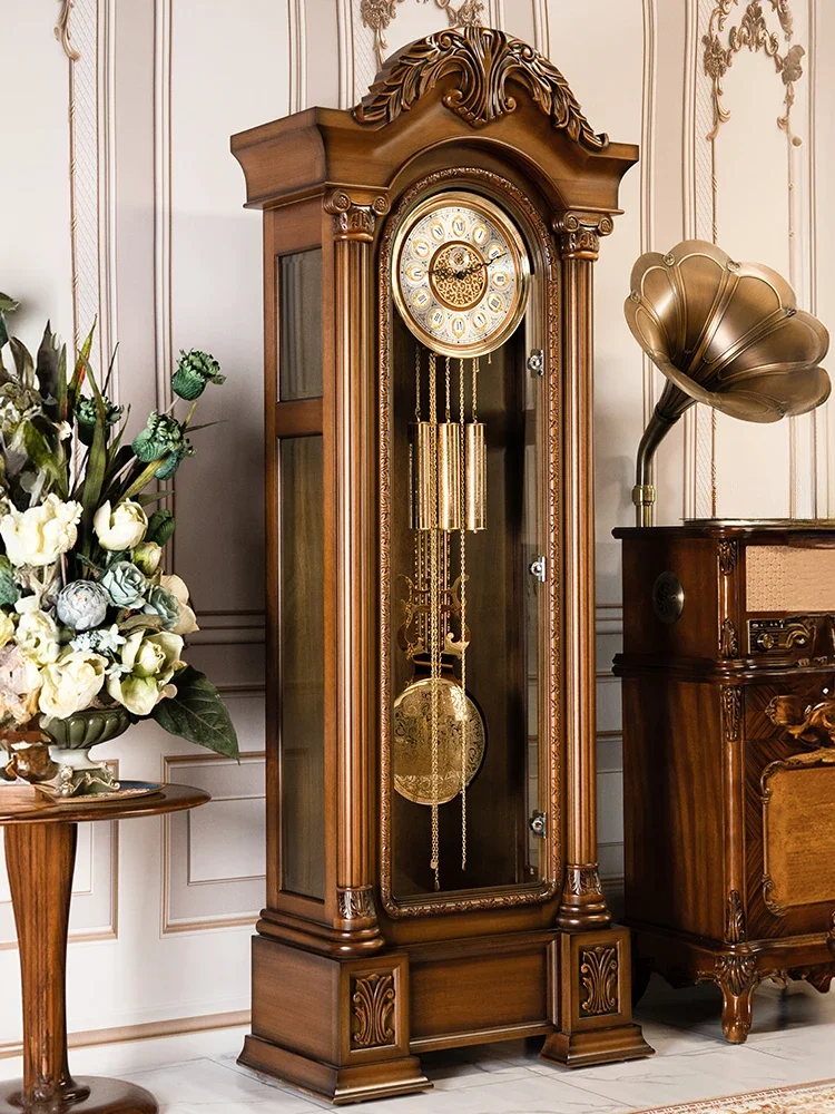 Floor clock Living room Household American light luxury seat clock Vertical seat European old-fashioned pendulum