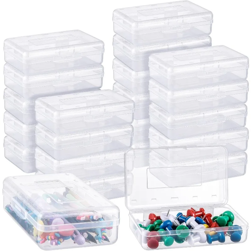 

48 Pcs Plastic Pencil Boxes Bulk Hard Pencil Case Large Capacity Pencil Box with Snap Tight Lid for Kids Girls Boys School