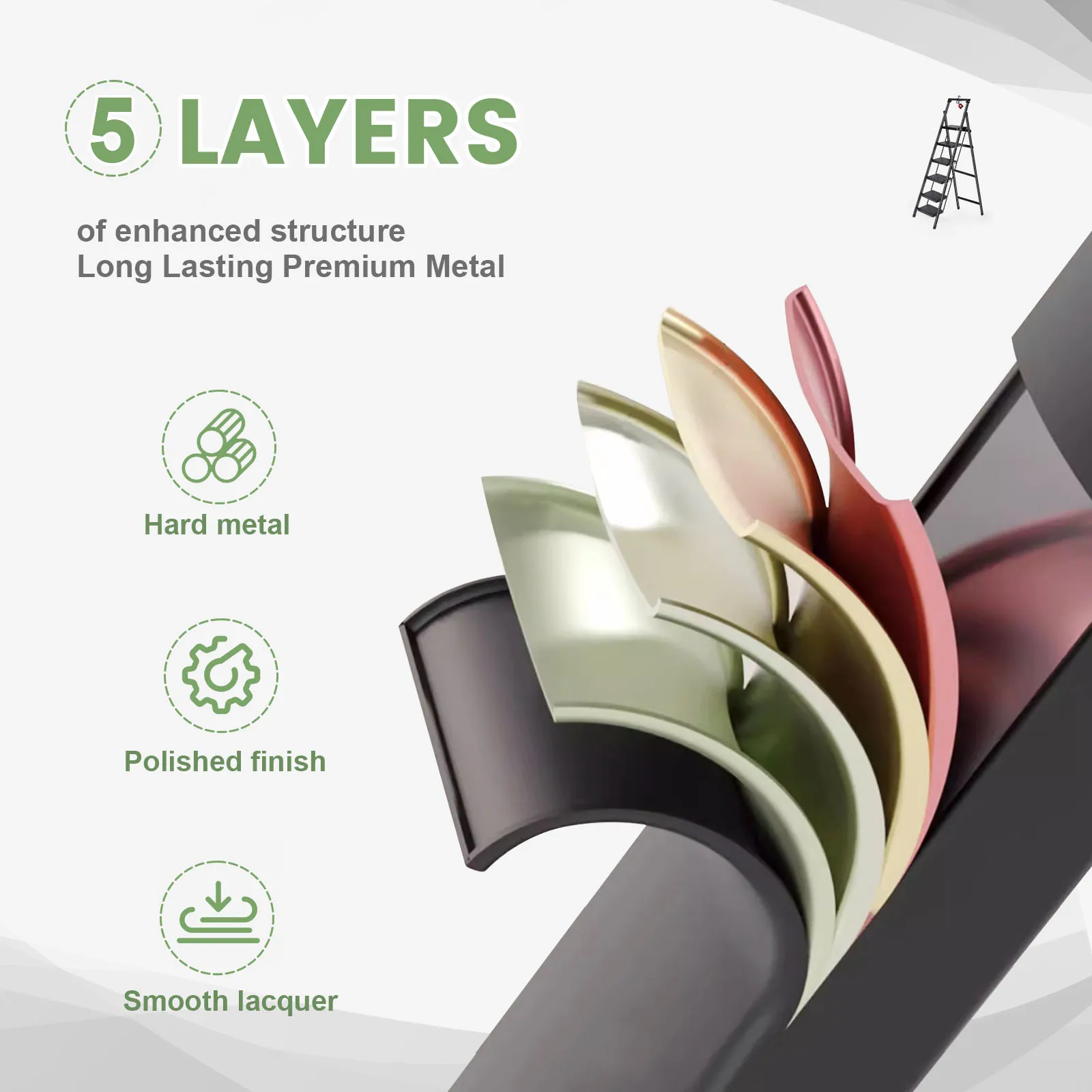 Step Ladder 6 Step Folding, Ladders for High Ceilings, Tall Closet, Cabinet, Lightweight Step Ladder with Anti-Slip Foot