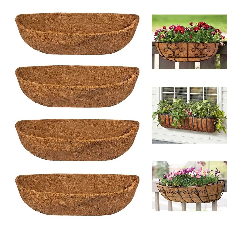 

Trough Planter Basket Liners Coco Liner 30 inch, Thick Coconut Coir Liner Coco Fiber Liners Replacement for Wall Planter Window