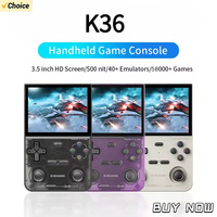 Open Source K36 Retro Handheld Video Game Console 256GB 58000 Games Emulator for PS1/PSP/DC/N64/SS 500nit 3.5 Inch IPS Screen ﻿