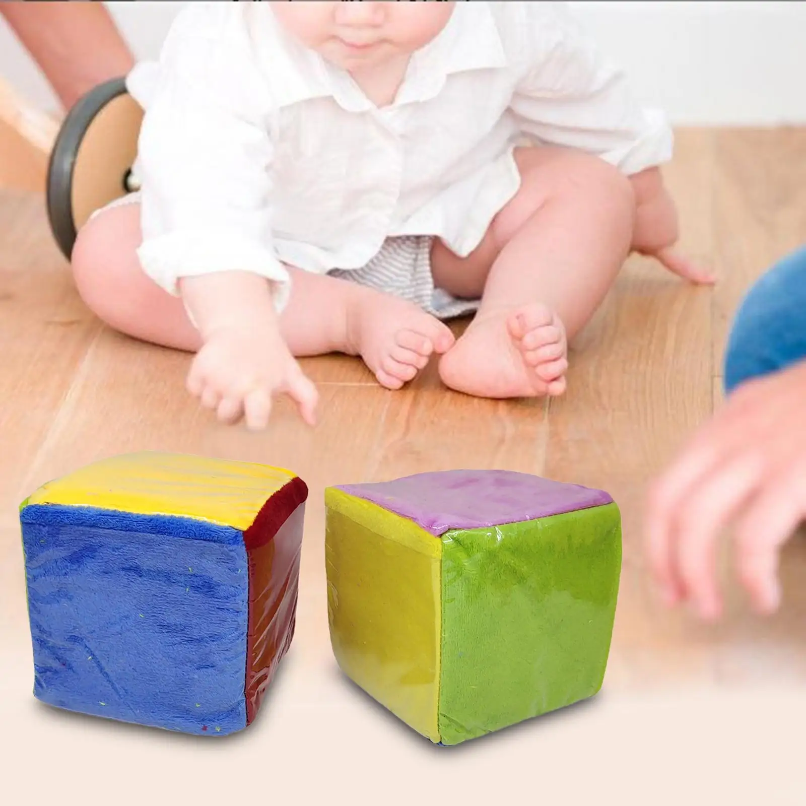 2x Foam Learning Dice with Clear Pockets Multicolor Game Dice Soft Foam Cubes Playing Teaching for Toddlers Baby Kids