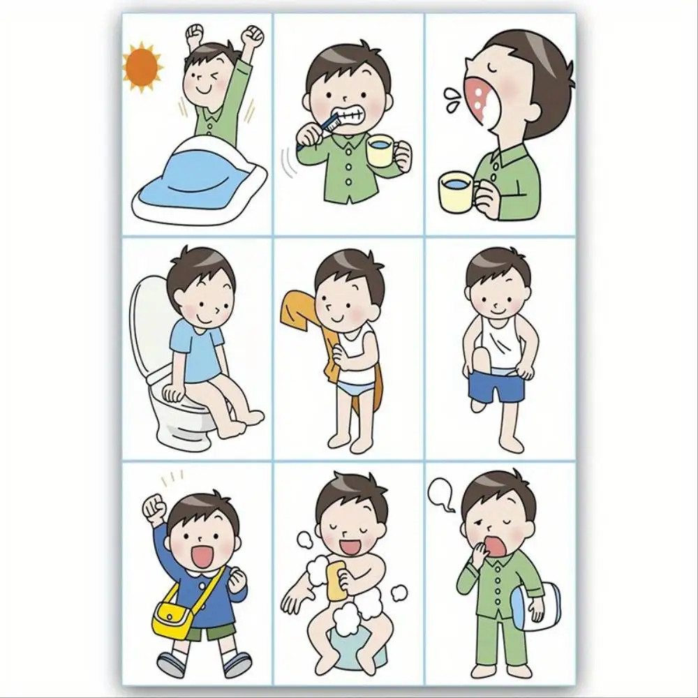 Morning Routine Wall Art Decorative Painting Daily Activity Scene Unframed Inch For Bedroom Living Room Decor