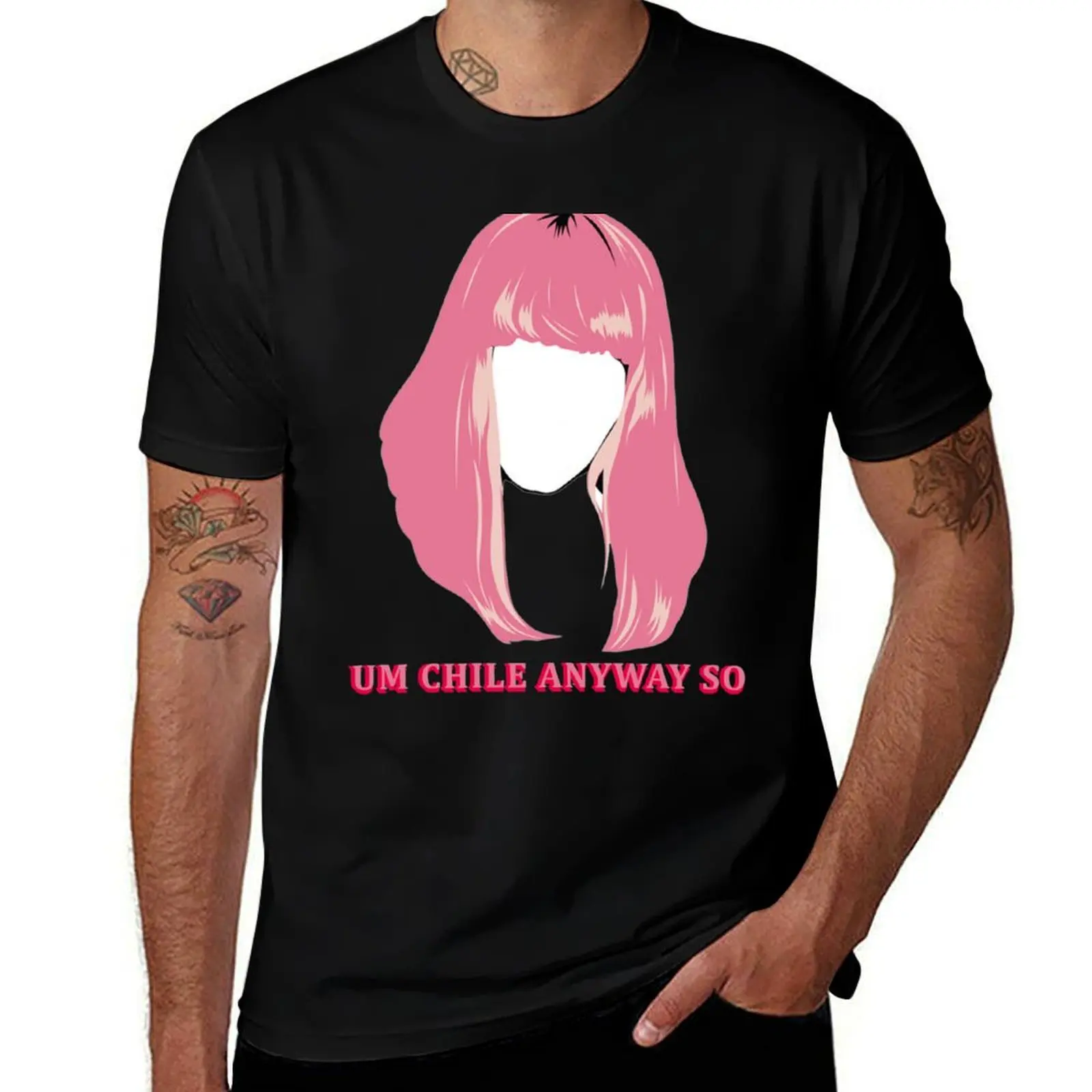 

UM CHILE ANYWAY SO_PINKY T-Shirt man t shirt summer man t shirt cotton t shirt man plain T-Shirt