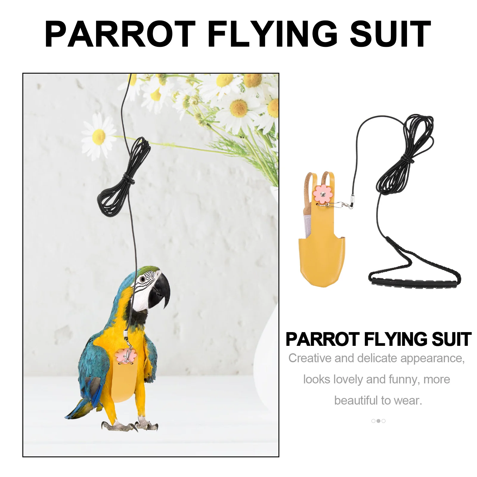 إكسسوار الببغاء، مقود زخرفي لحفاضات الطيور، تصميم قوي، رائع ومريح ومتين وعملي لمستلزمات الحيوانات الأليفة