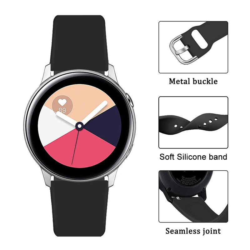 Strap For Samsung Galaxy Watch 46mm Active 2 Gear S3 ремешок 22mm 20mm Band Silicone Wrist Strap For Amazfit Gtr 42mm Watchbands