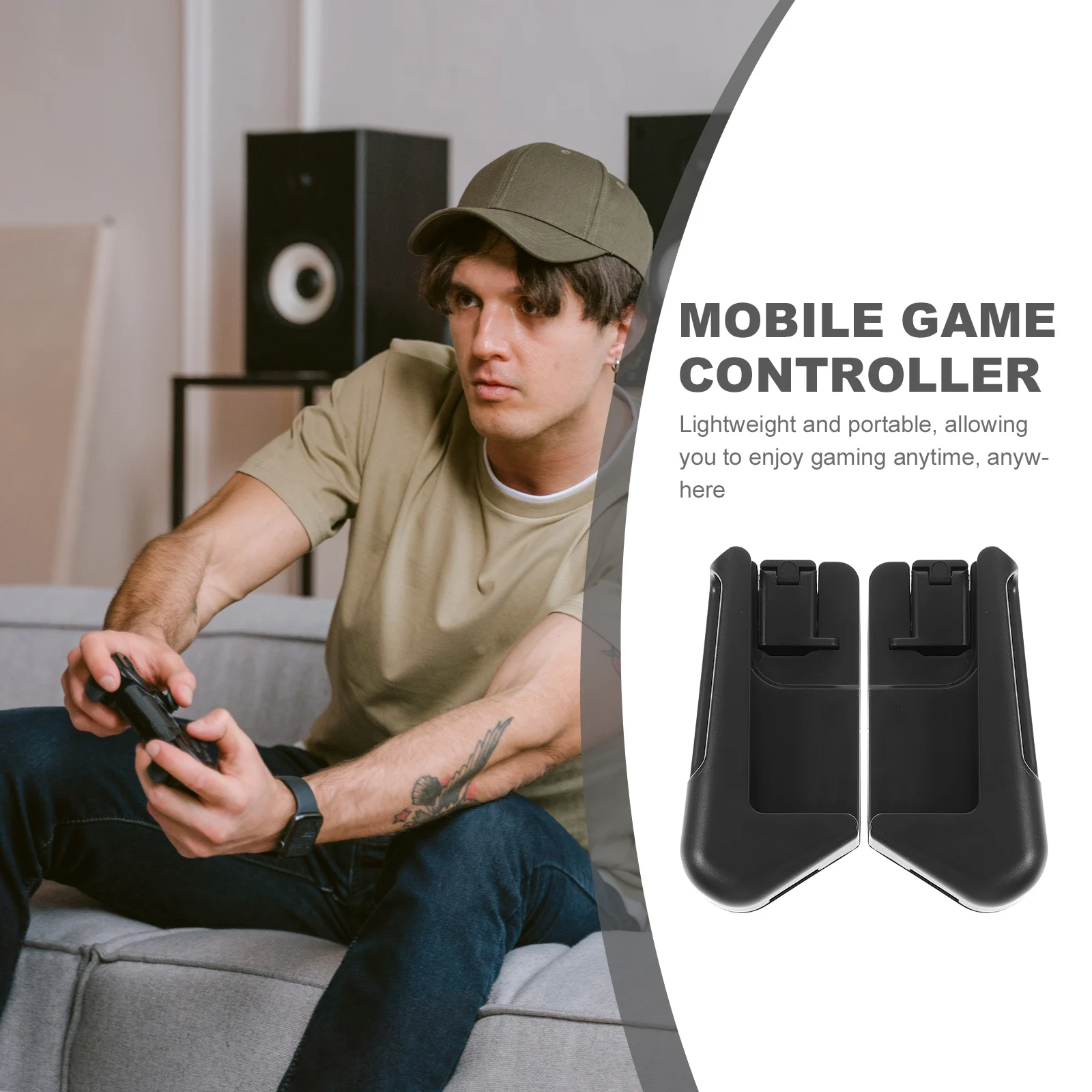 

2-in-1 Mobile Game Controller Phone Grip Non-slip Foldable Gaming Accessories Cellphone Black Handles Portable ABS Material Plug