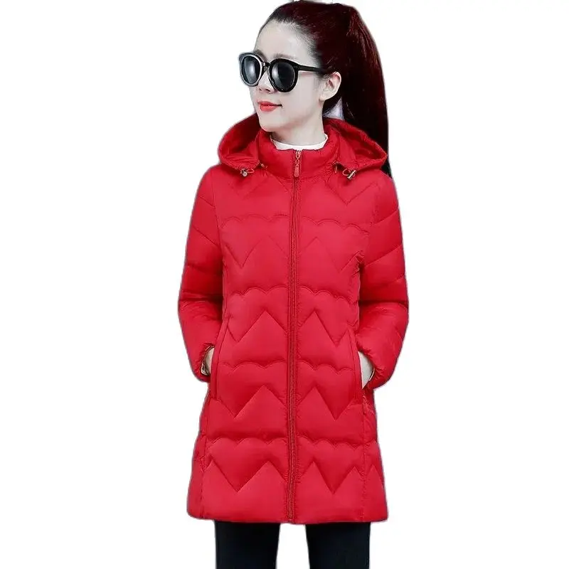 

Women Down Cotton Jacket Nice New Female Winter Coat Jacket Femme Mid-length Hooded Parkas Women Winter Warm Down Cotton Parkas