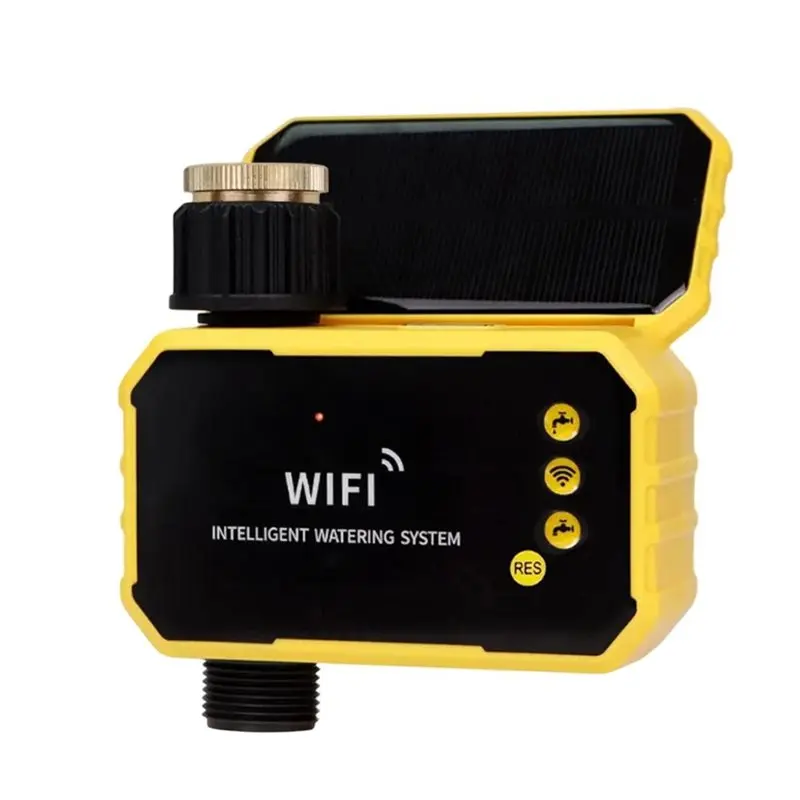 A53Q-Solar Powered Wifi Intelligent Irrigation Controller 1/2 Zone Auto Watering Timer Garden Lawn Water Saving