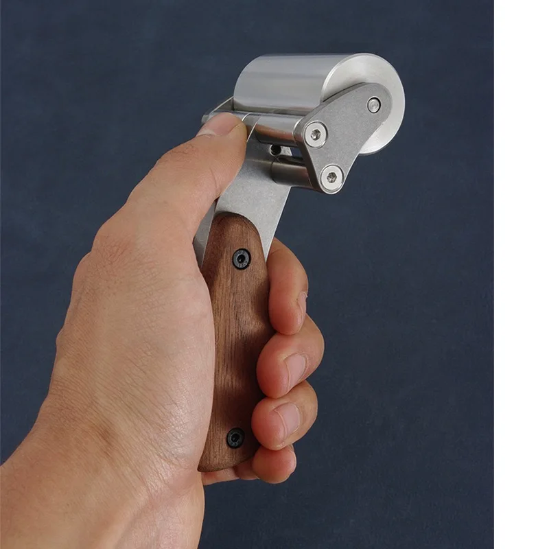 Leather Press Edge Roller Quilting Seam Wooden Handle Leathercraft Rolling Tool for Sewing DIY Craft