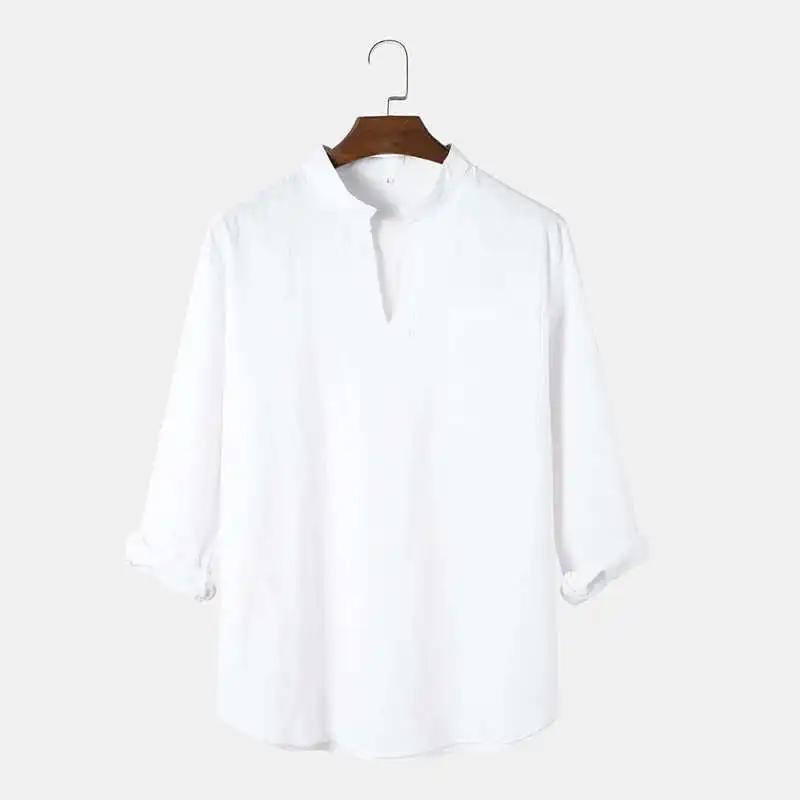 جديد رجل Vne فضفاض طويل Sve Tirt لون نقي irt الوقوف صالح مطبوعة ألياف البوليستر الشباب Sle أربعة مواسم Uni...