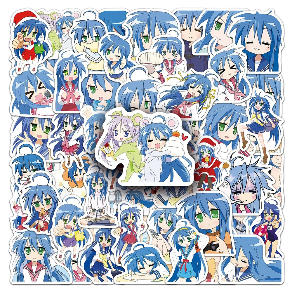 10/30/50pcs Funny Anime Lucky Star Stickers Izumi Konata Cute Girl Sticker DIY Notebook Laptop Guitar Waterproof Graffiti Decals